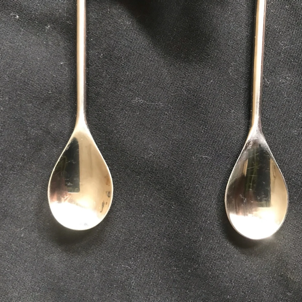 Williams Sonoma Silver Long Bar Spoons Set of 2